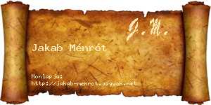 Jakab Ménrót névjegykártya
